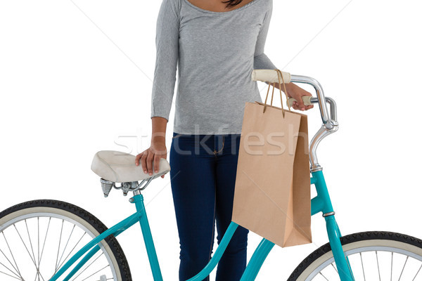 женщину велосипед белый ребенка Сток-фото © wavebreak_media