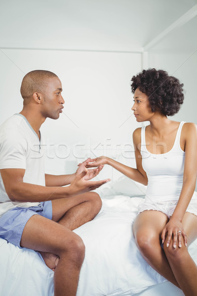 Foto stock: Casal · argumento · quarto · mulher · casa · comunicação