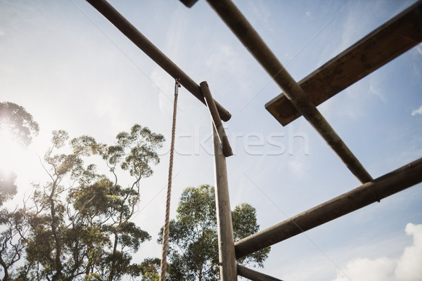 Wooden frame and rope during obstacle course Stock photo © wavebreak_media