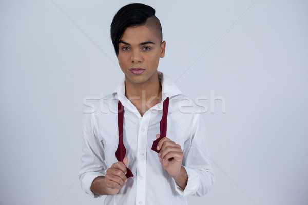 портрет транссексуалов женщины красный галстук Сток-фото © wavebreak_media