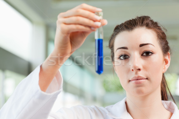 Cute student holding a test tube in a laboratory Stock photo © wavebreak_media