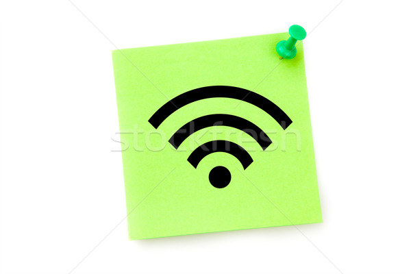 Görüntü wifi simge yeşil yapışkan Stok fotoğraf © wavebreak_media