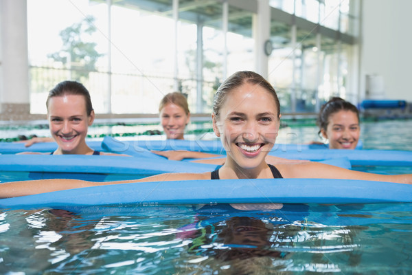 Foto stock: Feminino · fitness · classe · água · aeróbica · espuma