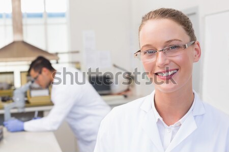 Little girl sitting in dentists chair wearing protective glasses Stock photo © wavebreak_media