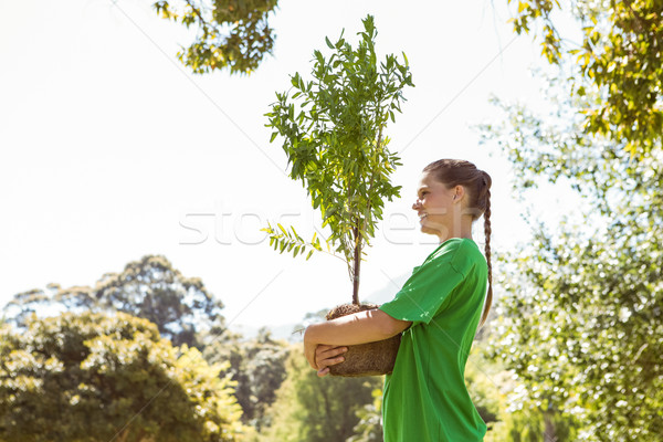 Environmental activist about to plant tree Stock photo © wavebreak_media