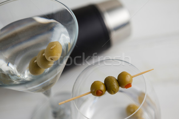 Oliven Wodka-Martini Cocktail Schüttler Wein Stock foto © wavebreak_media