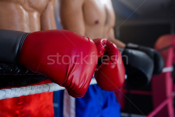 Homme caleçon permanent corde boxe anneau [[stock_photo]] © wavebreak_media