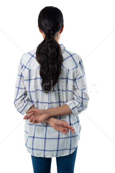 Stock photo: Woman gesturing against white background