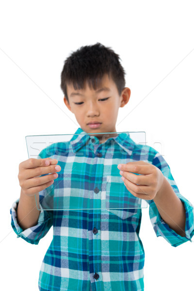 мальчика стекла цифровой таблетка белый ребенка Сток-фото © wavebreak_media