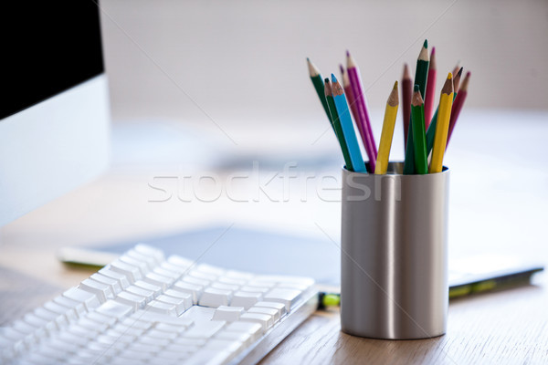 Close up view of pencil cup  Stock photo © wavebreak_media