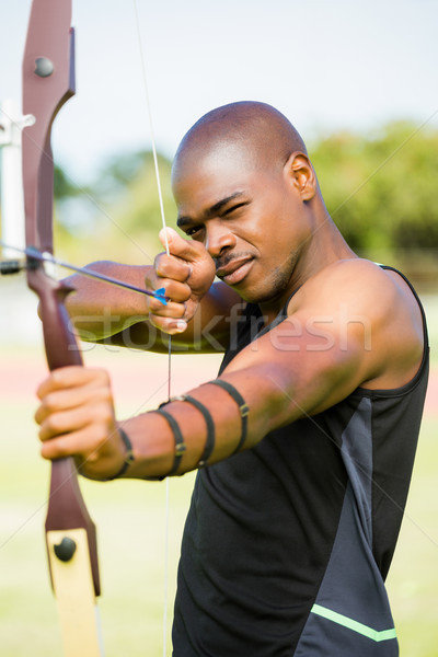 Atleta tiro al arco estadio deportes negro Foto stock © wavebreak_media
