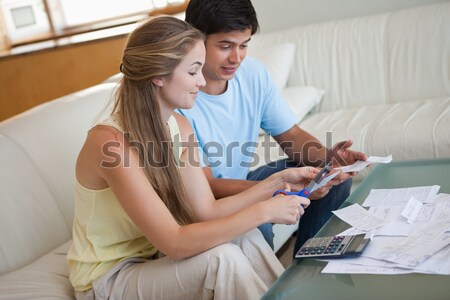 Couple having an argument about their bills in their living room Stock photo © wavebreak_media