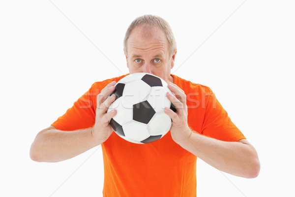 Nerveus voetbal fan bal witte Stockfoto © wavebreak_media