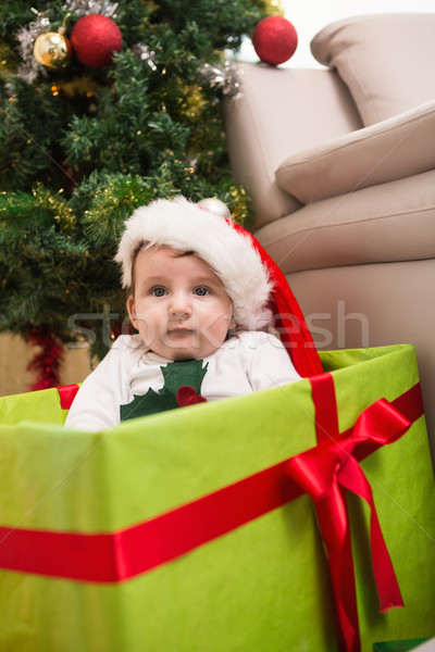 Cute baby boy in large christmas present Stock photo © wavebreak_media