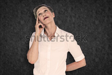 Imagen mujer de negocios teléfono gris textura Foto stock © wavebreak_media