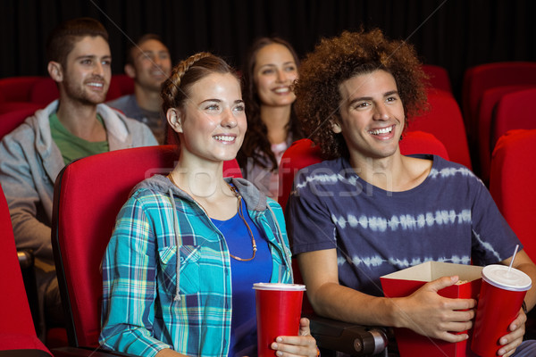 Stok fotoğraf: Izlerken · film · sinema · kadın · mutlu