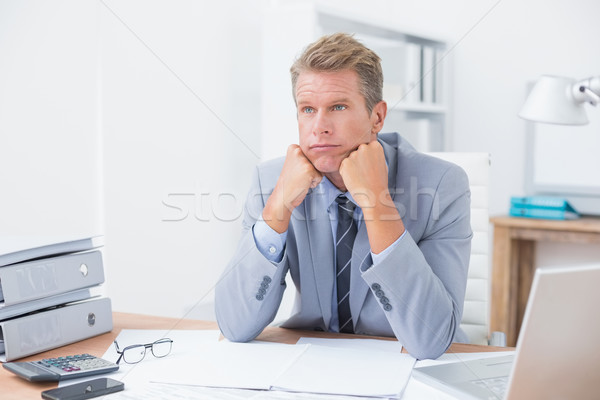 [[stock_photo]]: Anxieux · affaires · séance · travaux · bureau · homme