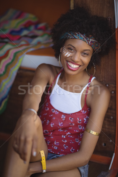 Retrato alegre mujer van mini Foto stock © wavebreak_media