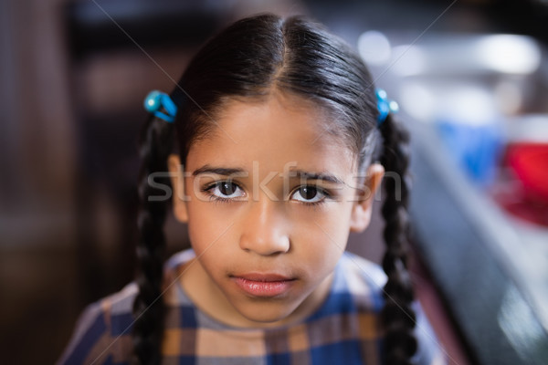 Portrait cute fille cuisine maison famille [[stock_photo]] © wavebreak_media