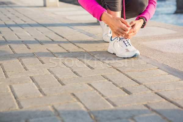 Sportlich Frau Promenade Meer Fitness Stock foto © wavebreak_media