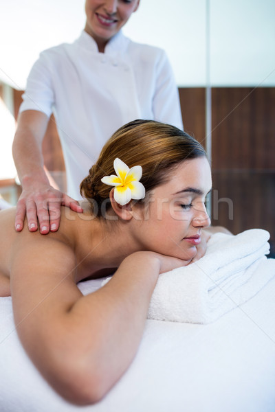 Femme Retour massage spa heureux hôtel [[stock_photo]] © wavebreak_media