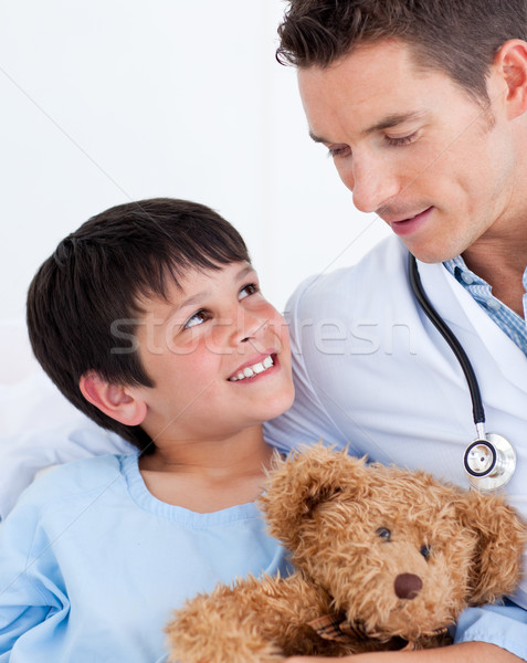 Portrait of a smiling little boy and his doctor Stock photo © wavebreak_media