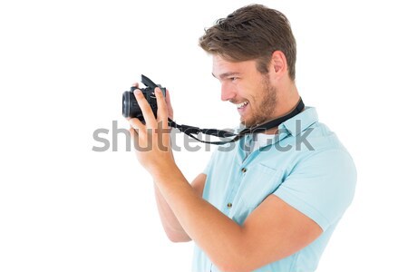 Stock photo: Close-up portrait of it professional yelling with cables in hand