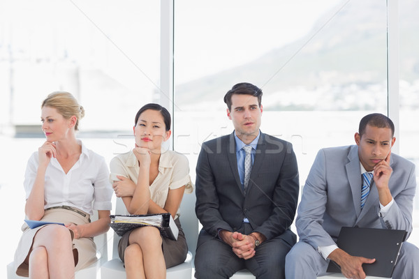 Gens d'affaires attente entretien d'embauche bureau quatre lumineuses [[stock_photo]] © wavebreak_media