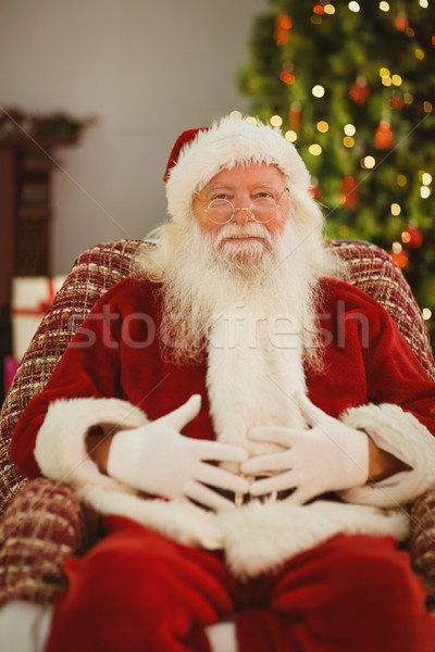 Portret szczęśliwy Święty mikołaj brzuch domu Zdjęcia stock © wavebreak_media