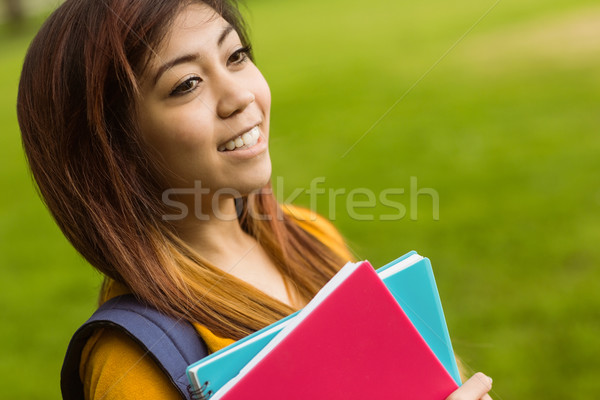 女性 大学生 図書 公園 笑みを浮かべて ストックフォト © wavebreak_media