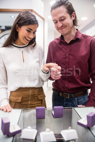 Couple selecting a finger ring Stock photo © wavebreak_media