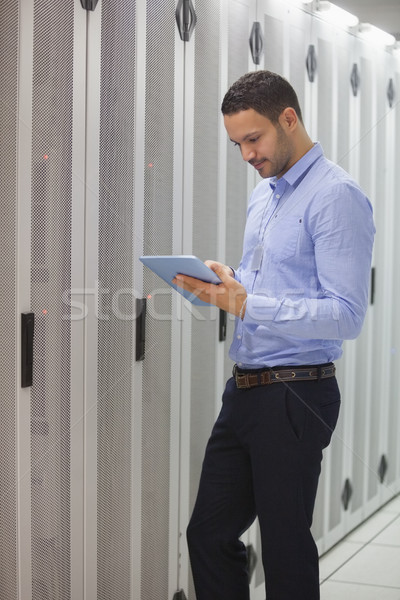 Foto stock: Técnico · manutenção · entrada · computador · internet