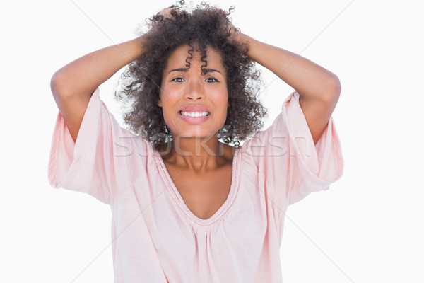 Stressed woman pulling her hair Stock photo © wavebreak_media