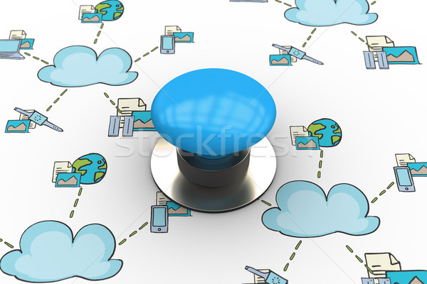 Kezdet felhő alapú technológia firka szó kék lökés Stock fotó © wavebreak_media