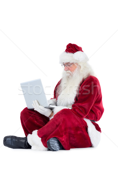 聖誕老人 筆記本電腦 白 計算機 男子 購物 商業照片 © wavebreak_media