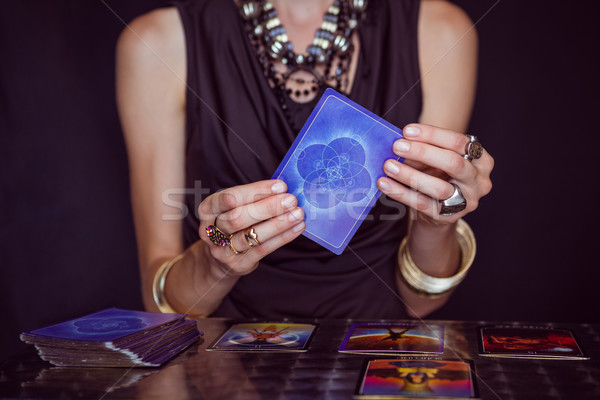 Przyszłości tarot karty czarny Zdjęcia stock © wavebreak_media