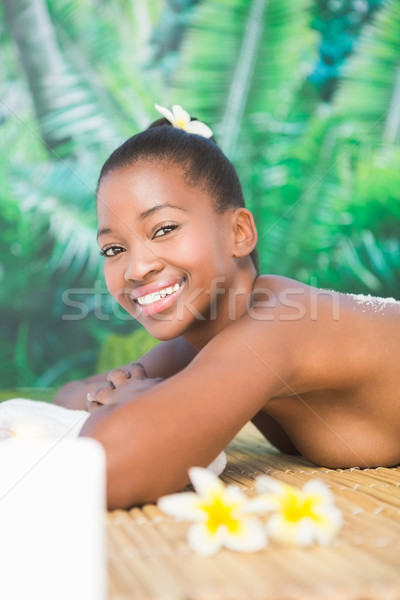 Foto stock: Mujer · bonita · sal · atrás · retrato · mujer