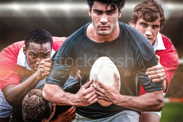 Foto stock: Imagen · rugby · aficionados · jugadores