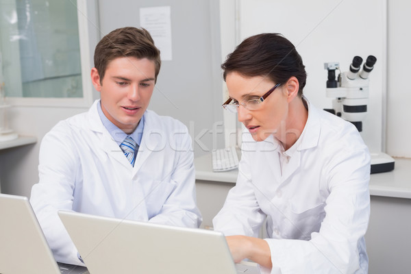 Scientists working attentively with laptop Stock photo © wavebreak_media