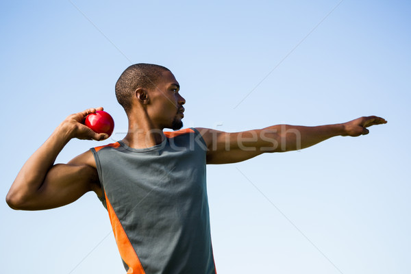 Athlete about to throw shot put ball Stock photo © wavebreak_media