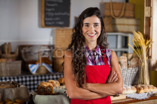 Stockfoto: Portret · vrouwelijke · personeel · permanente · handen · business