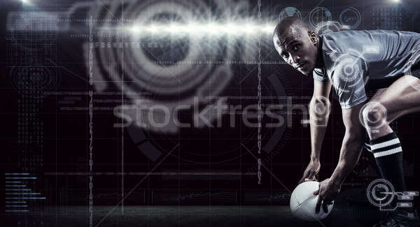 Composite image of portrait of rugby player holding ball Stock photo © wavebreak_media