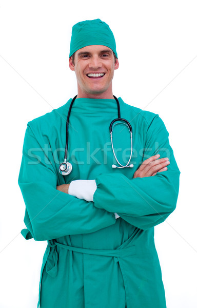 Portrait charismatique chirurgien blanche médicaux fond [[stock_photo]] © wavebreak_media