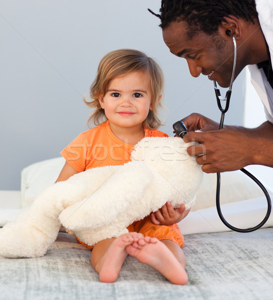 Orvos vizsgák kislány sztetoszkóp kórház iroda Stock fotó © wavebreak_media