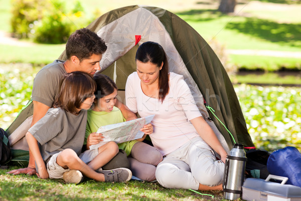 Familie camping Park Mädchen Mann Paar Stock foto © wavebreak_media