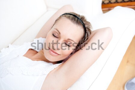 Smiling woman on a massage table Stock photo © wavebreak_media