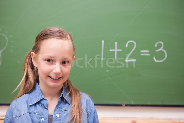 Schoolmeisje permanente omhoog Blackboard school student Stockfoto © wavebreak_media