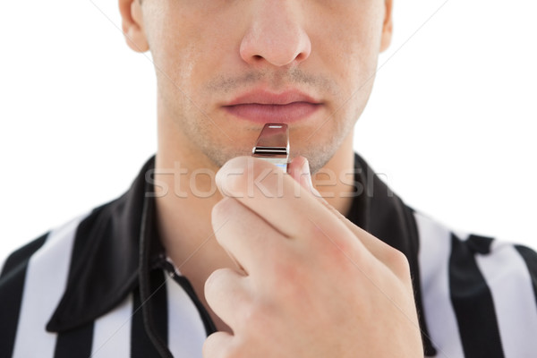 Mid section of referee blowing whistle Stock photo © wavebreak_media