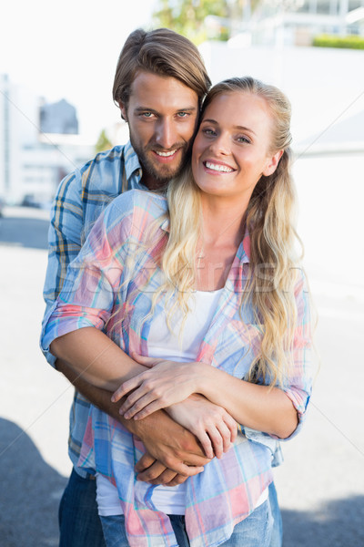吸引力 情侶 常設 擁抱 城市 商業照片 © wavebreak_media