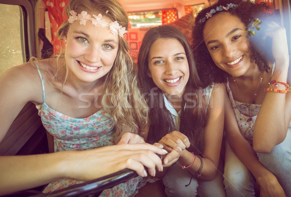 Stock photo: Hipster friends on road trip